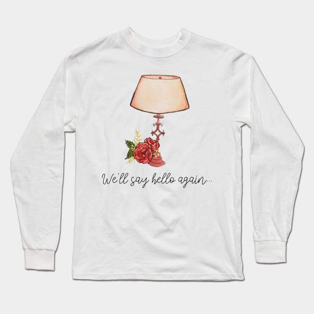 Watercolor We'll say hello again... Roses and table lamp tattoo Long Sleeve T-Shirt by Jessfm